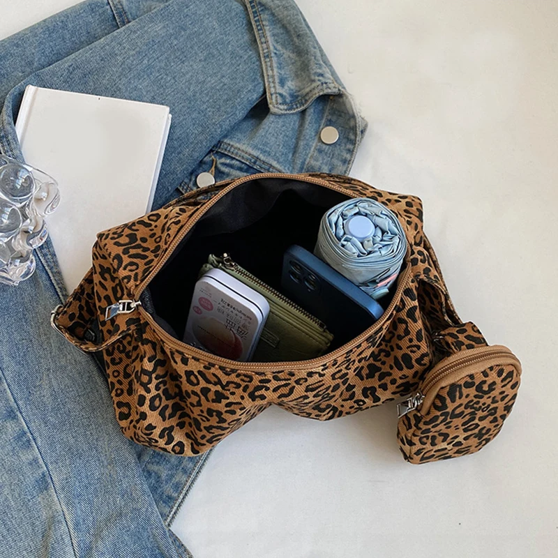 Modische Clutch-Tasche, Leopardenmuster, farblich passendes Design, Rucksack, Retro-Mädchen-Handtasche, lässige Kissentasche mit Geldbörse, Umhängetaschen