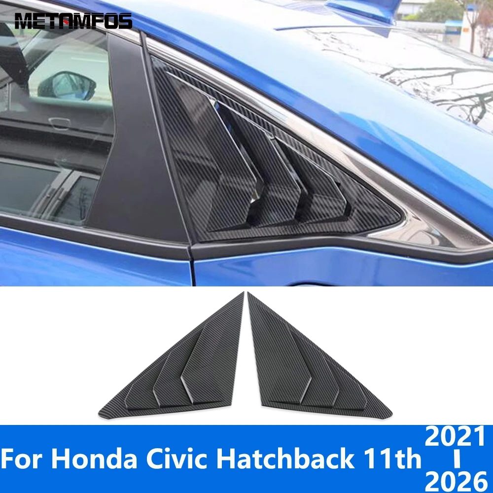 

Для Honda Civic Hatchback 11-го поколения 2021-2025 2026: накладка на заднее боковое окно из углеродного волокна, спойлер-жалюзи, дефлектор воздуховода, аксессуары