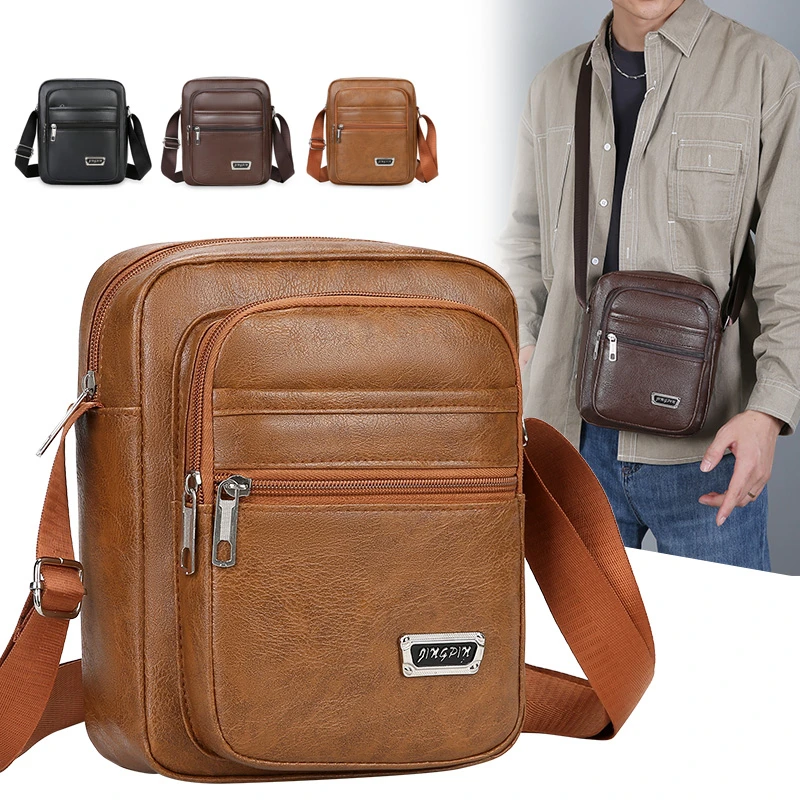 New Fashoin Shoulder Bag Multi-functional Large-capacity Messenger Bag PU Leather High-quality Shoulder Bag for Men and Women