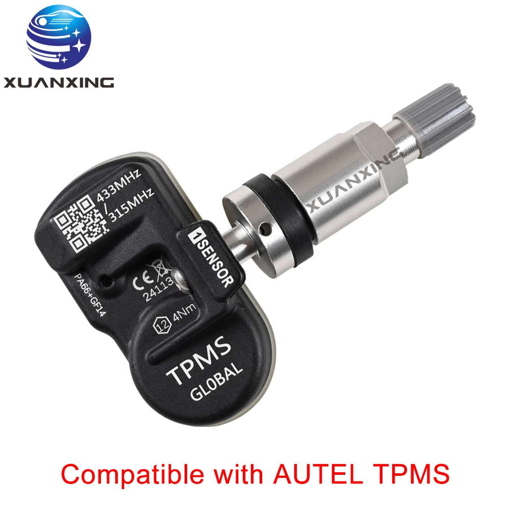 Programowalny czujnik TPMS 315/433 MHz 2w1 metalowa bateria 2050 czujnik ciśnienia w oponach uniwersalna nieograniczona Edit kompatybilna z AUTEL