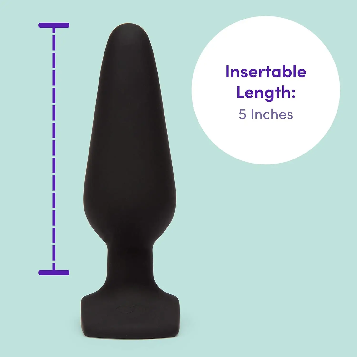 Classic Butt Plug - 5 Inch Silicone Anal Plug - with Flared Base & Waterproof - Black