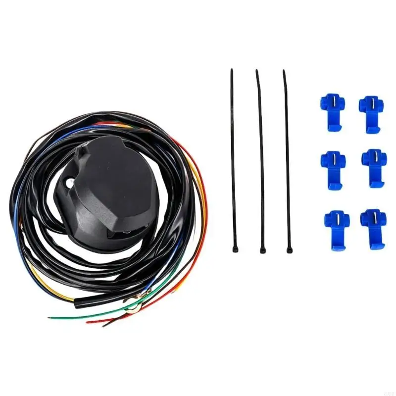 2025 New 7 Pin Trailer Wiring Harness with Spring Design to Prevent Tangling and Breakage