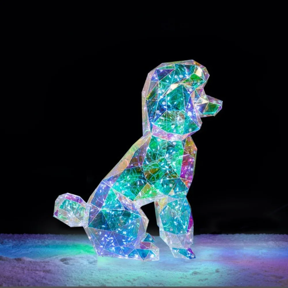 

Glow Pink Crystal Dog Gift for Girlfriend Valentines Day Romantic Present Unique Proposal Gift for Her Anniversary Surprise