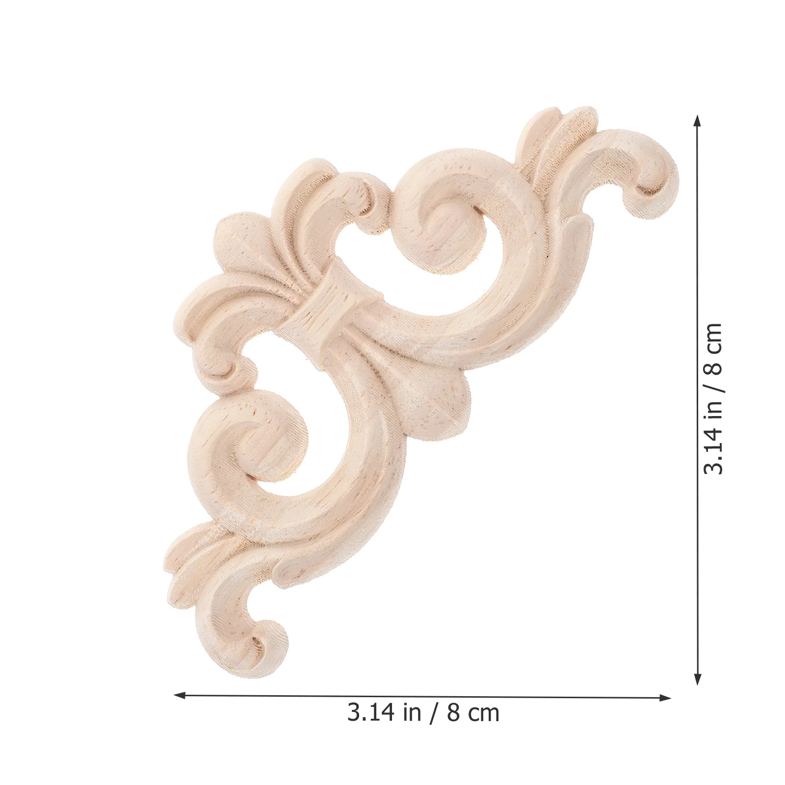 4 قطعة الخشب الصلب المنحوت يزين النمط الأوروبي زهرة صغيرة تصميم الأثاث خزانة الباب ديكور DIY بها بنفسك الخشب راصعة الزينة #5