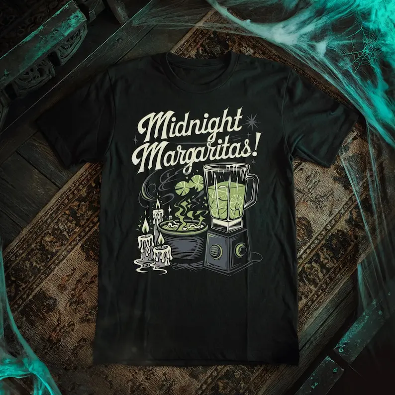 

Midnight Margaritas - Practical Magic Inspired Halloween Autumn Unisex Tee - Witch Gift Witchy Gifts Goth Gothic Horror Fan