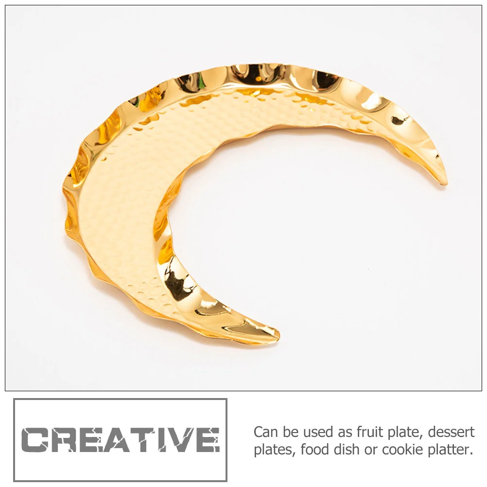 Moon Tray Food Storage Zine-alloy Portable Dish Container Plate Snack Sugar Cake