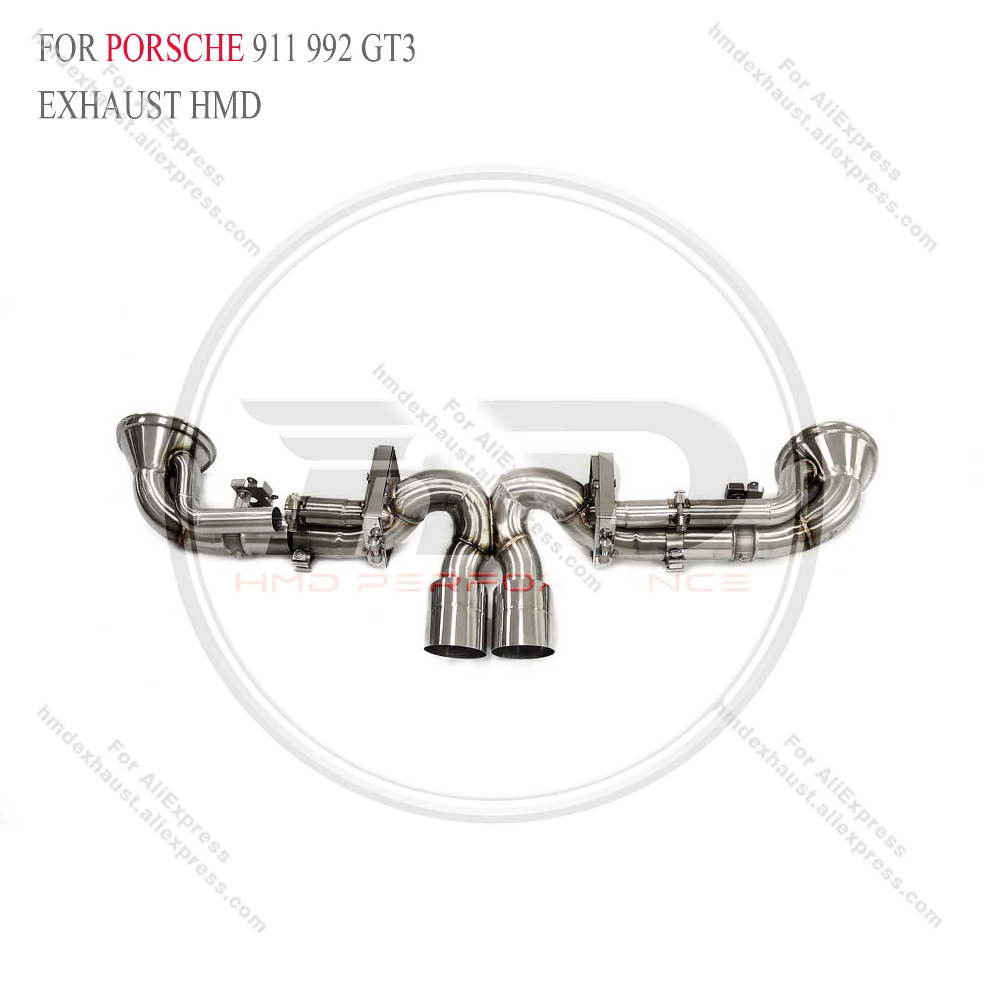 HMD catback for Porsche 911 992 GT3 Stainless steel Exhaust System Performance with valve