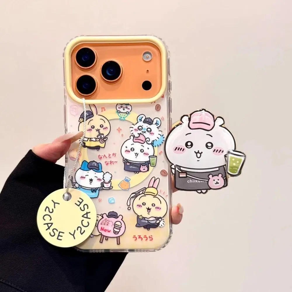 Casing HP Chiikawa Hachiware Usagi Momonga cocok untuk iPhone 17 16 15 14 13 12 11 pro max, pelindung menyeluruh, hadiah ulang tahun