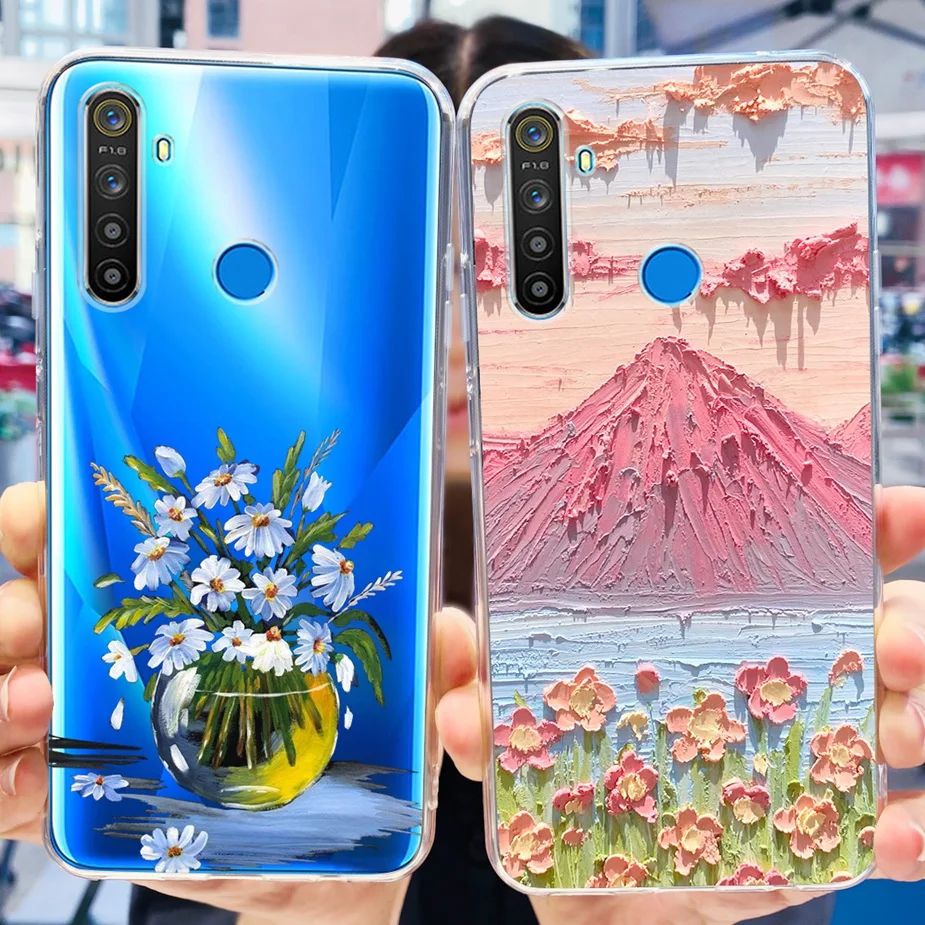 For Realme 5 Pro Case Realme 5i 5S Cute Fashion Painted Cover Clear Silicone Phone Case For Realme 5S 5i Realme5 Pro Soft Fundas