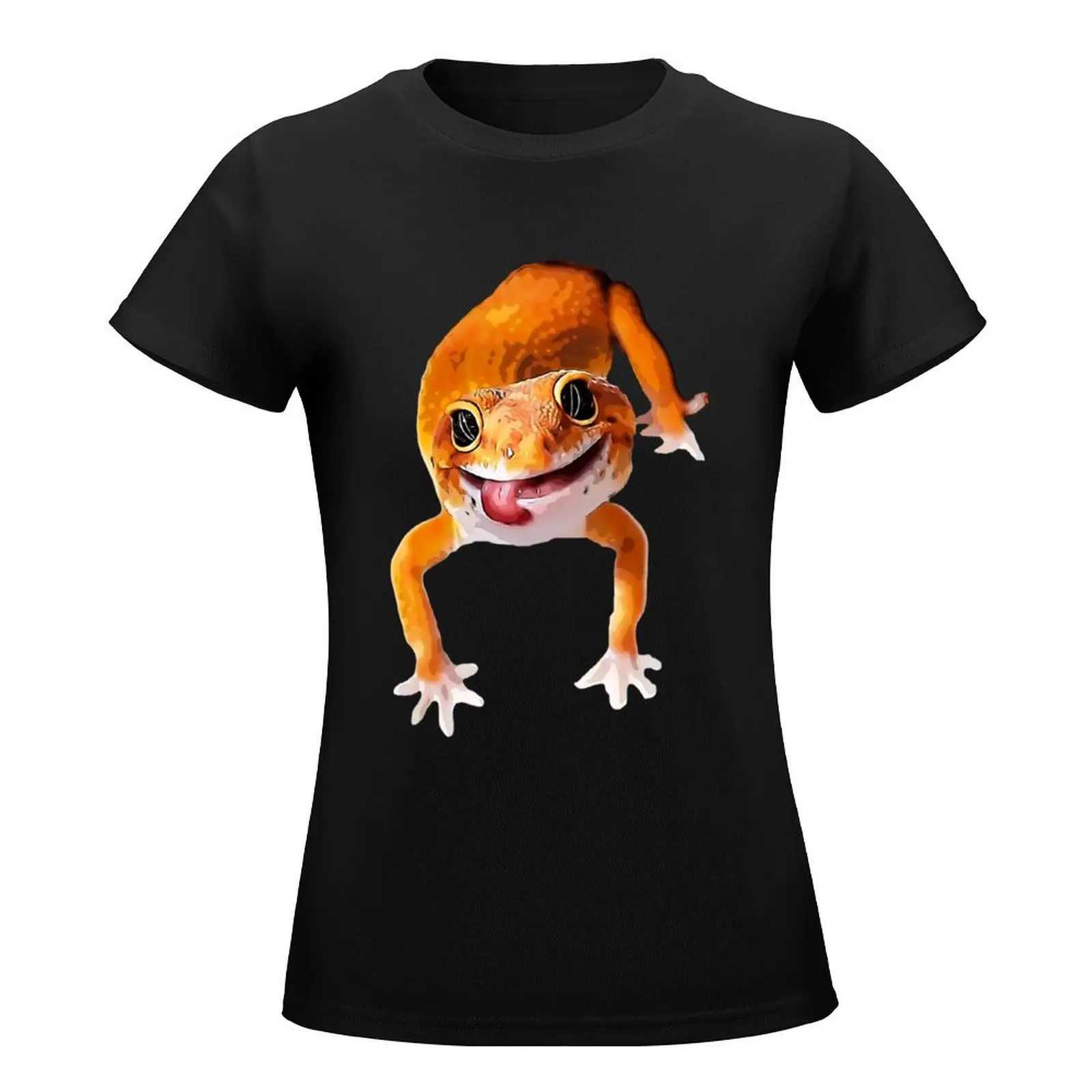 Leopard gecko Cute and Fun T-Shirt animal prinfor Female clothing sweat customizeds Women t shirt