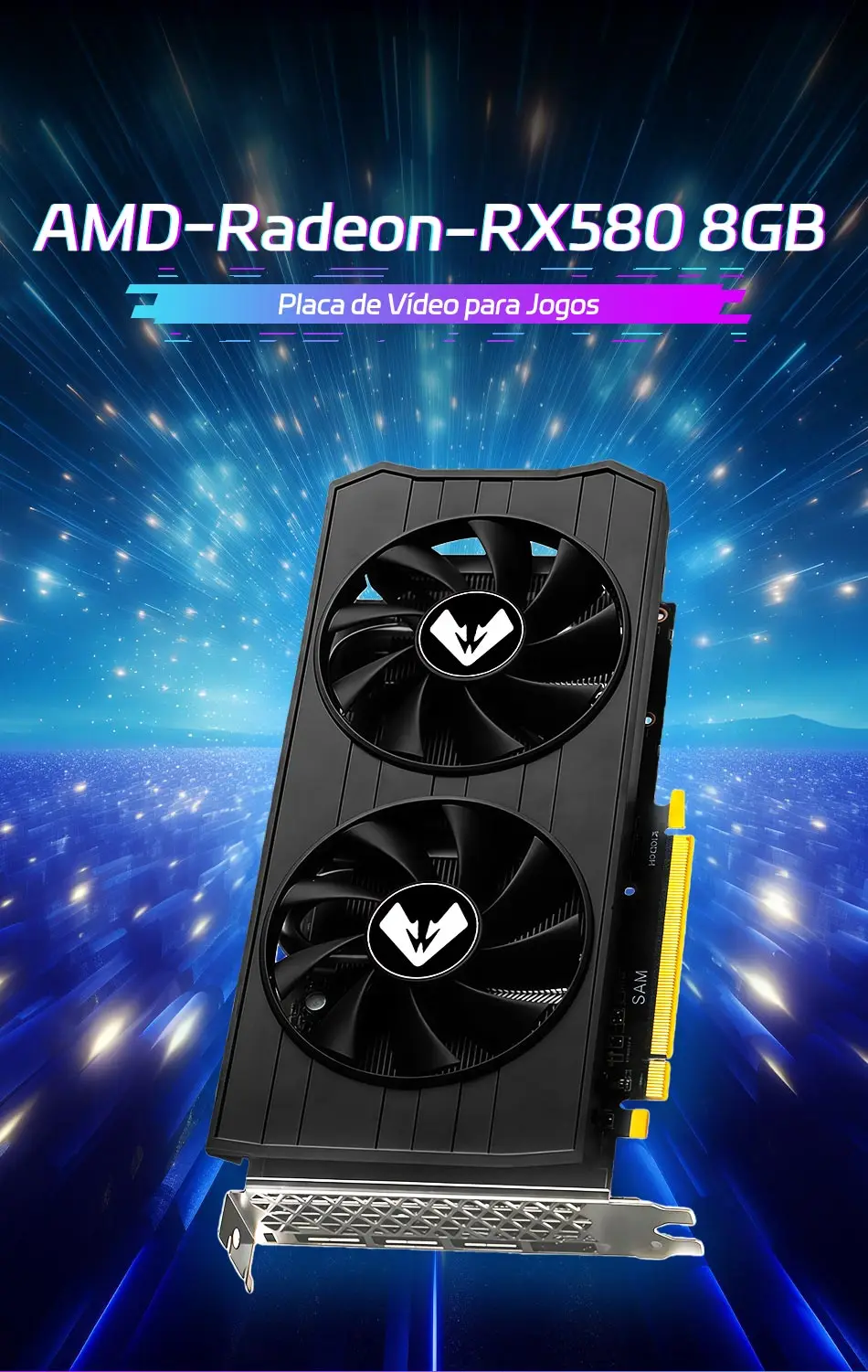 Placa de Vídeo SOYO Radeon RX 580 8GB GDDR5 Dual Fan VR Ready PCIe 3.0 Para jogos