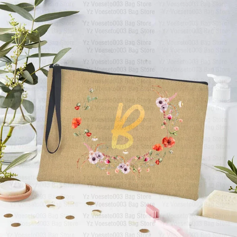 Letter Makeup Cosmetic Travel Bags for Women Toiletry Kit School Supplies Pencil Pouch Bag Organizer Insert School Teacher Gift