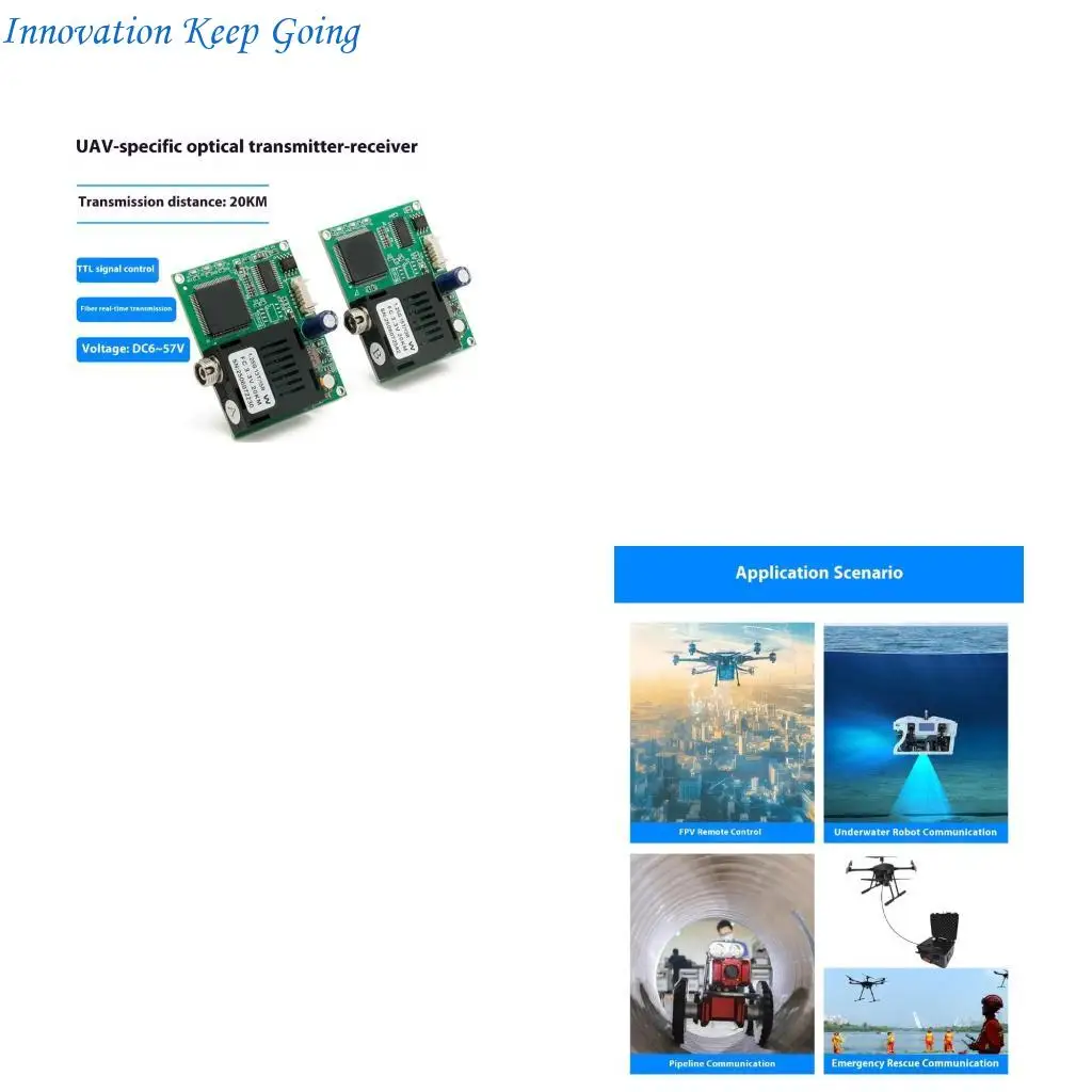 E65C Lightweight Fiber Optics Module TTL UART SBUS Conversion Communication Link