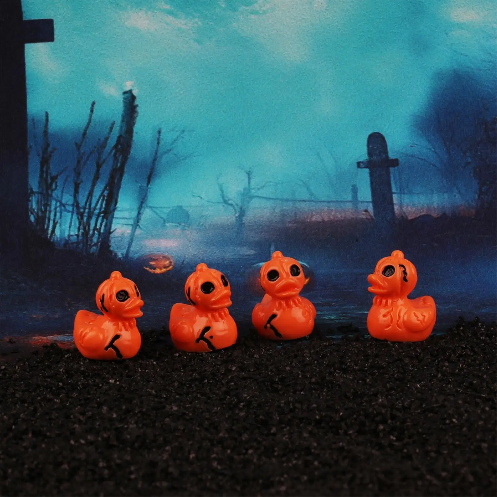 Small Halloween Figurines 60 Pieces Assorted Funny Resin Duck Desk Decor Halloween Miniatures Animal Figurines For Home Bedroom
