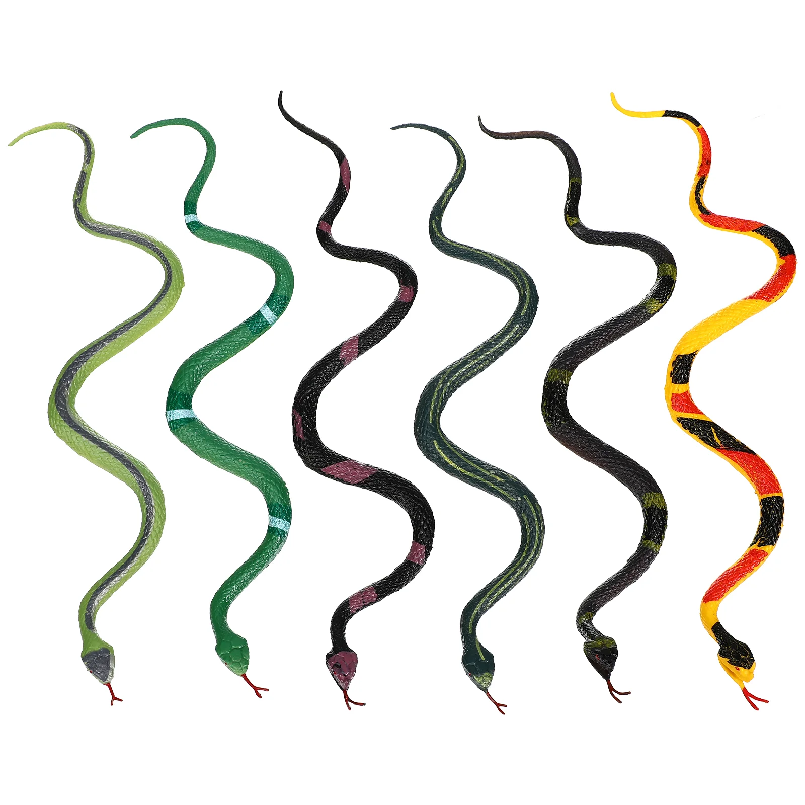 6 Pcs Imitation Snake Toy Fake Figures Model Realistic Models Plastic Halloween Decors Child