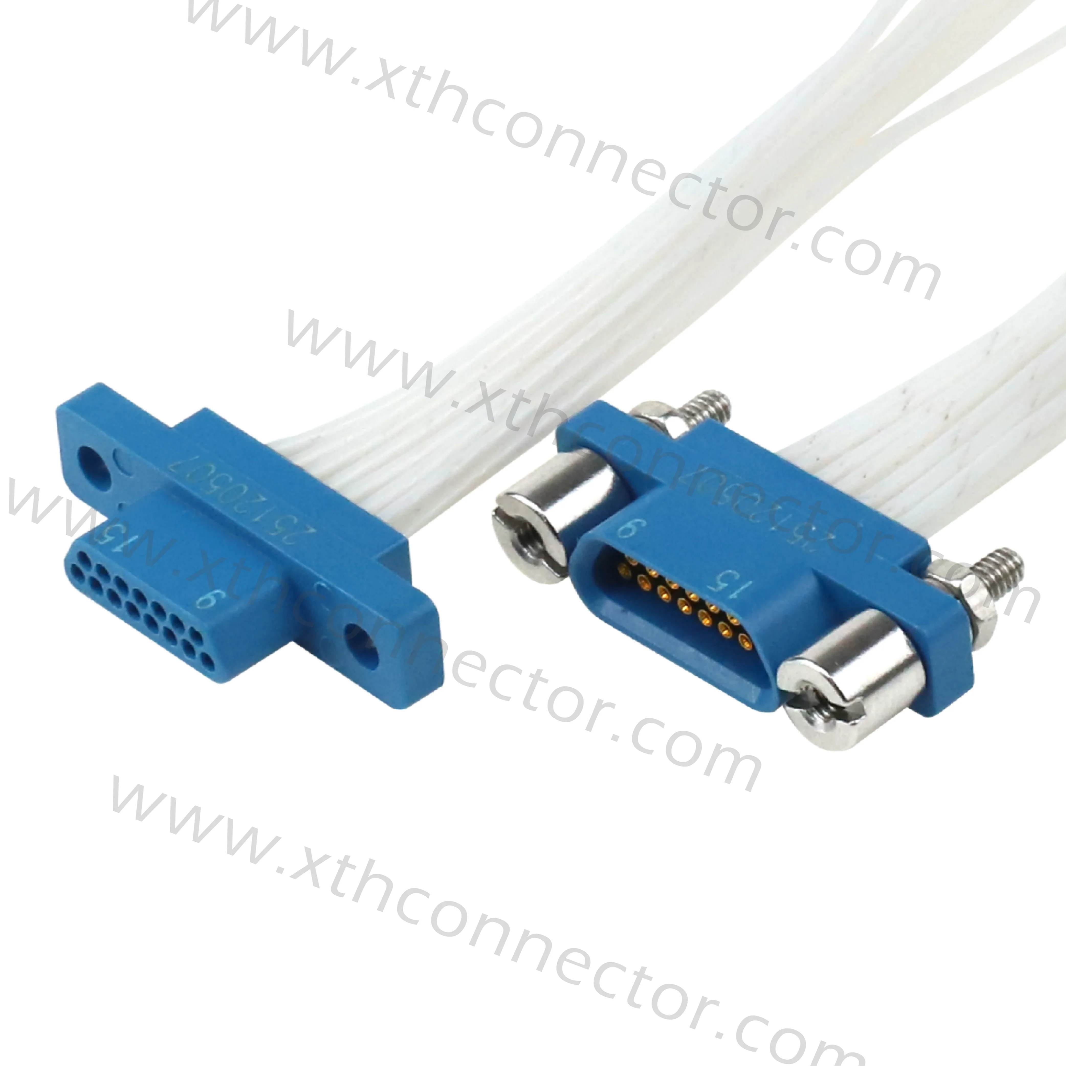 J30 Plastic Micro Rectangular Electrical Connector J30-15TJL J30-15ZKP Cost-effective 15PIN Connector  With Wire