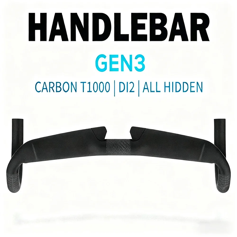 ULLICYC GEN3 T1000 Carbon Fiber Road Bike Handlebars 31.8mm 380-440mm DI2 EPS Compatible Easy Installation Lightweight