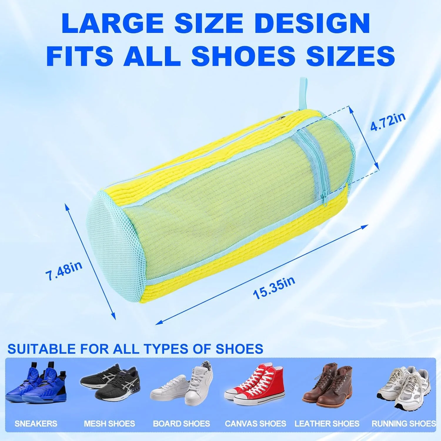 Washing bag specifically designed for washing machines, prevents shoe deformation, reusable and durable care bag, convenient for lazy people.