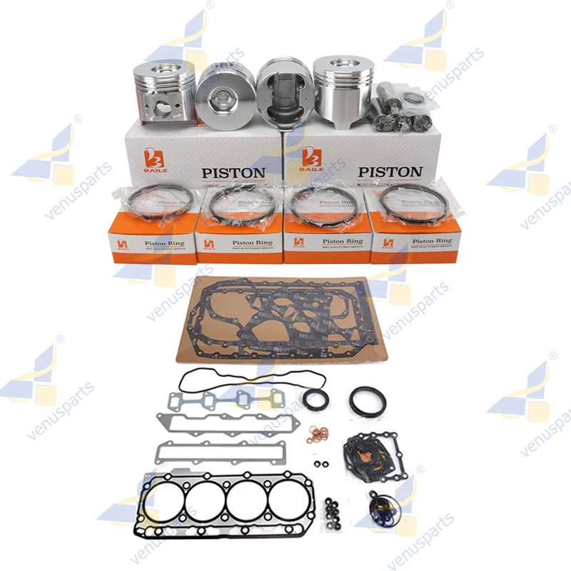

Для Yanmar 4TNV86 TK486 комплект для капитального ремонта поршневые кольца полный комплект прокладок запасные части для двигателя 86*2 + 2 + 4 мм