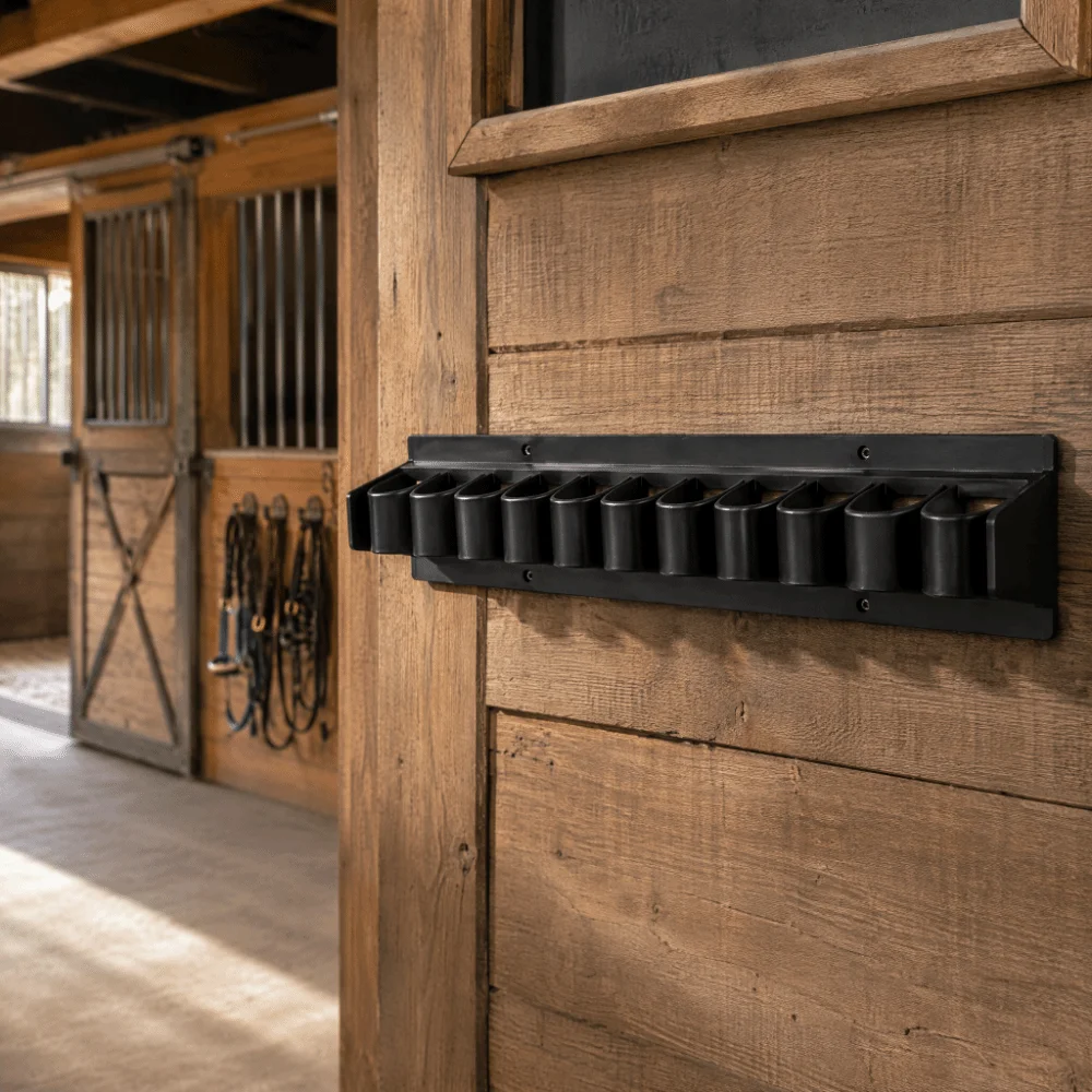 Plastic Horse Whip Crop Holder Black Space Saving Horse Whip Stand Easy Installation Wall-Mounted Horse Whip Crop Rack Stables