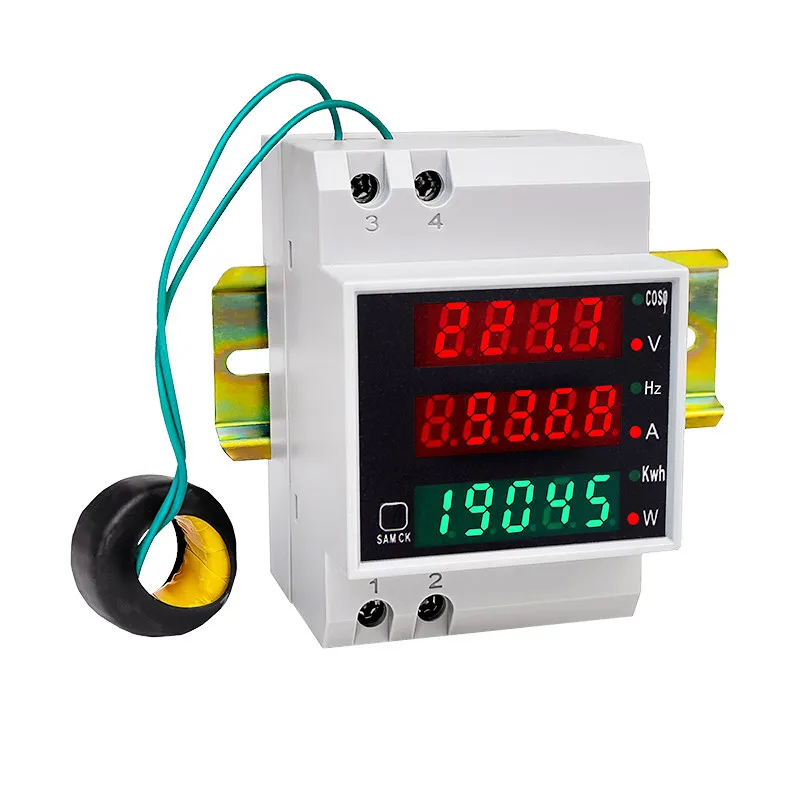 Din Rail Multi-function Digital Meter AC Voltage Ampere Frequency Meter Power Meter D52-2058