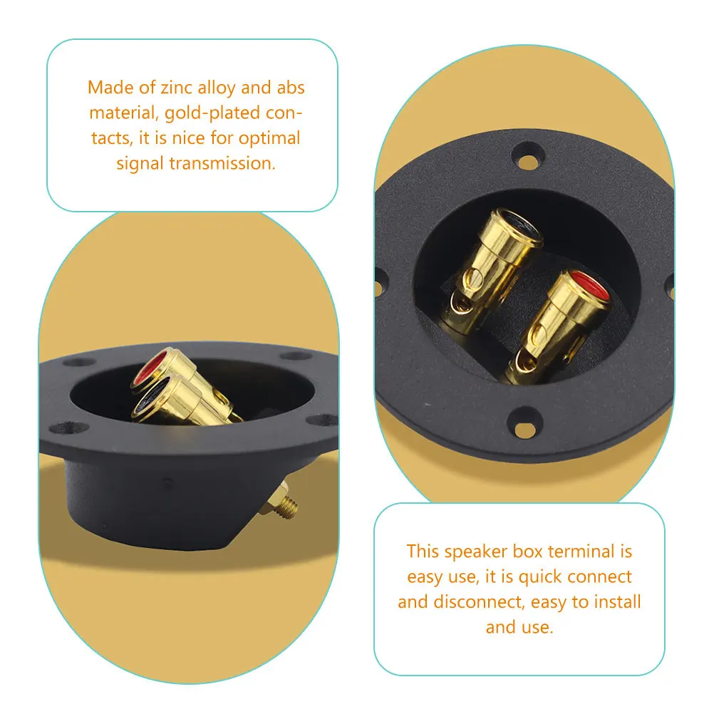 Speaker Box Terminal Cup 2Pcs Zinc Alloy Binding Post Connector for Subwoofer Car Home Audio DIY