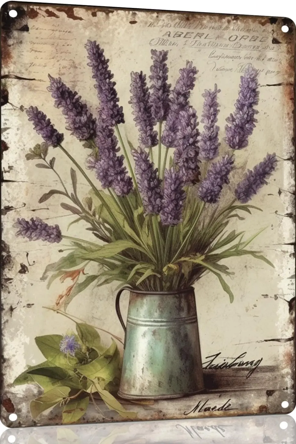 Y1,es Retro Vintage Garden Lavender Flowers Metal Tin Sign, Sign Flower Wall Panel, Art Decoration f