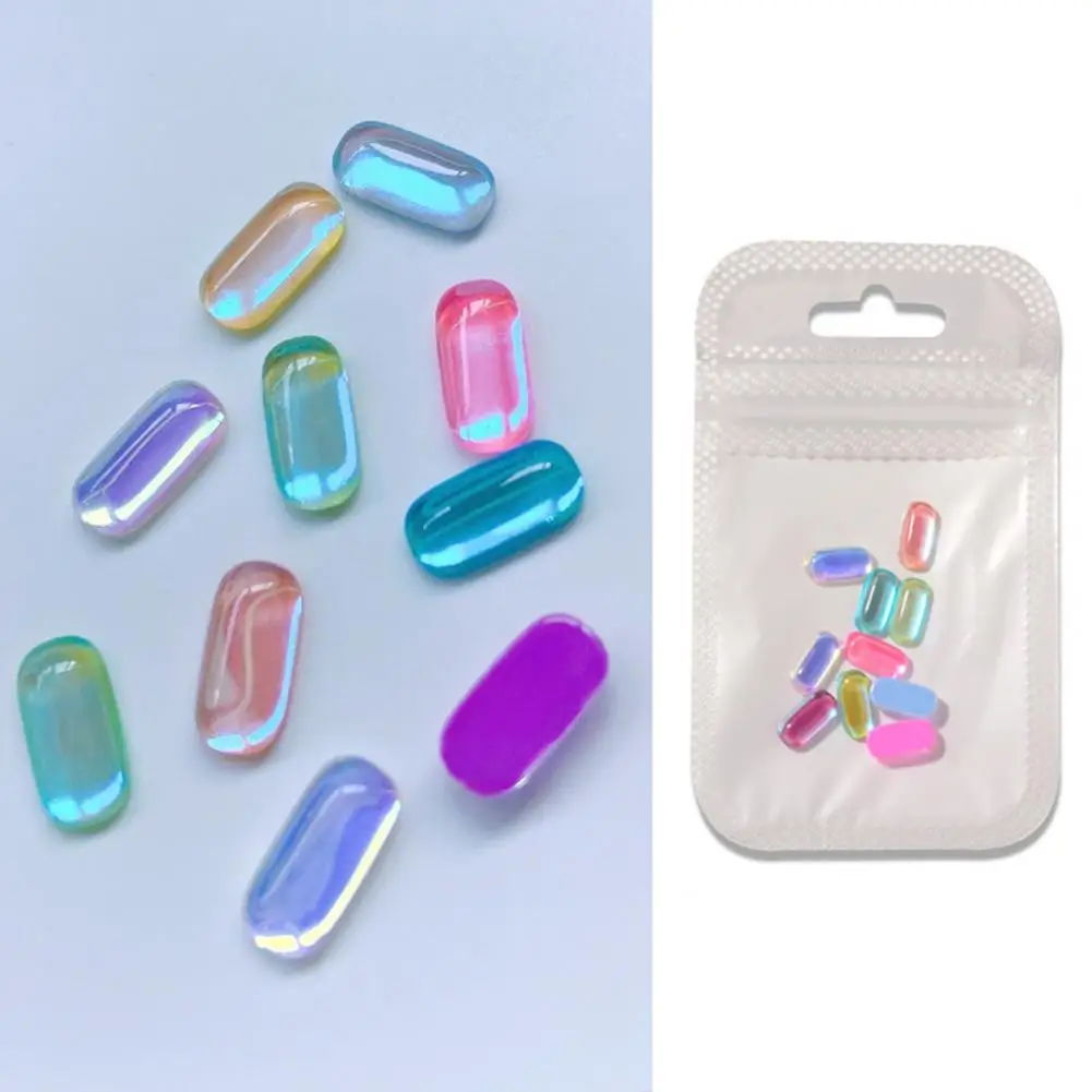 10Pcs Manicure Charms  Fade-Resistant   Nail Ornament 3D Octagonal Nail Jewelry Manicure Designs