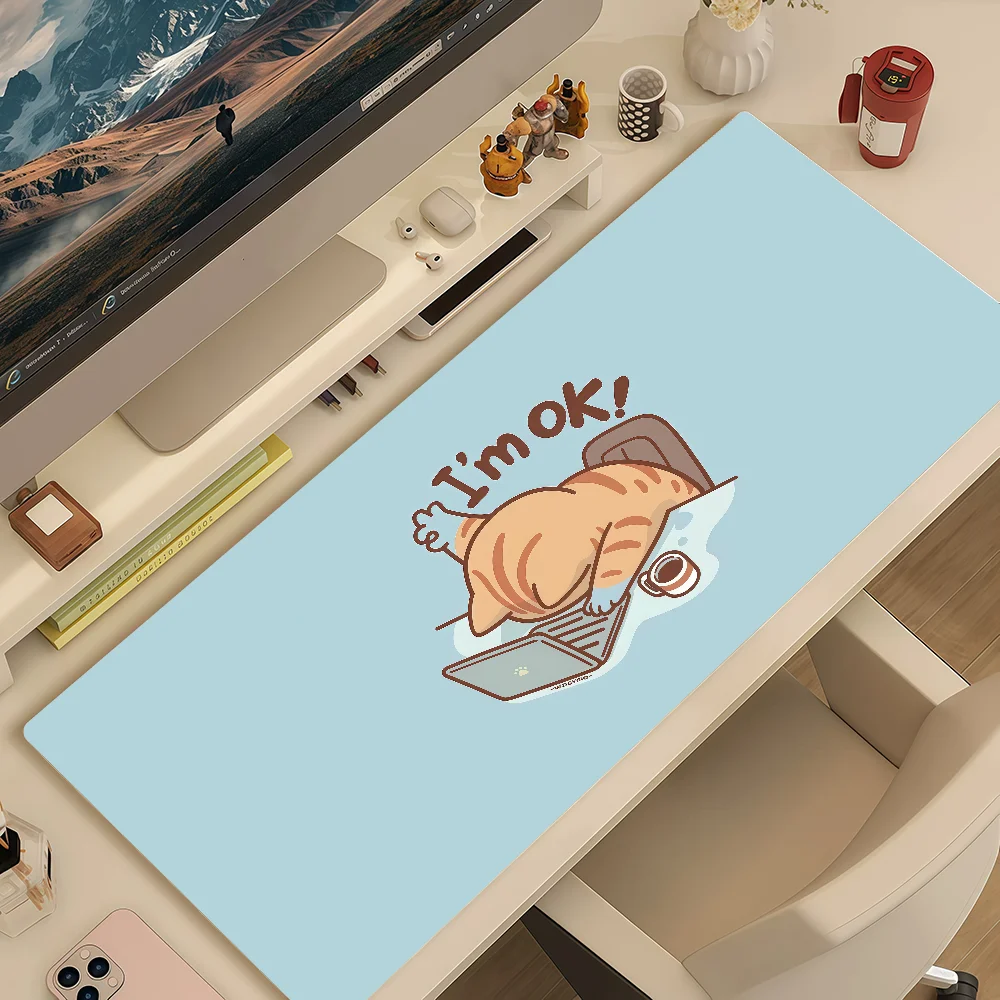 Mouse Pad MousePad Non-slip Lockedge Cute Illustration Office Student Gaming Thickened Cat Large Writing Pad Cushion
