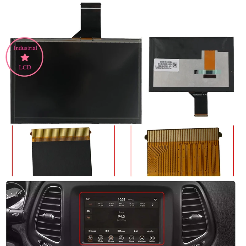 

Запасные части для ЖК-дисплеев TDO-WXGA0700K00033 V2 TDO-WXGA0700K00057 V1 для радио AM/FM с ЖК-экраном Jeep Guide Compass 2017-2020 годов
