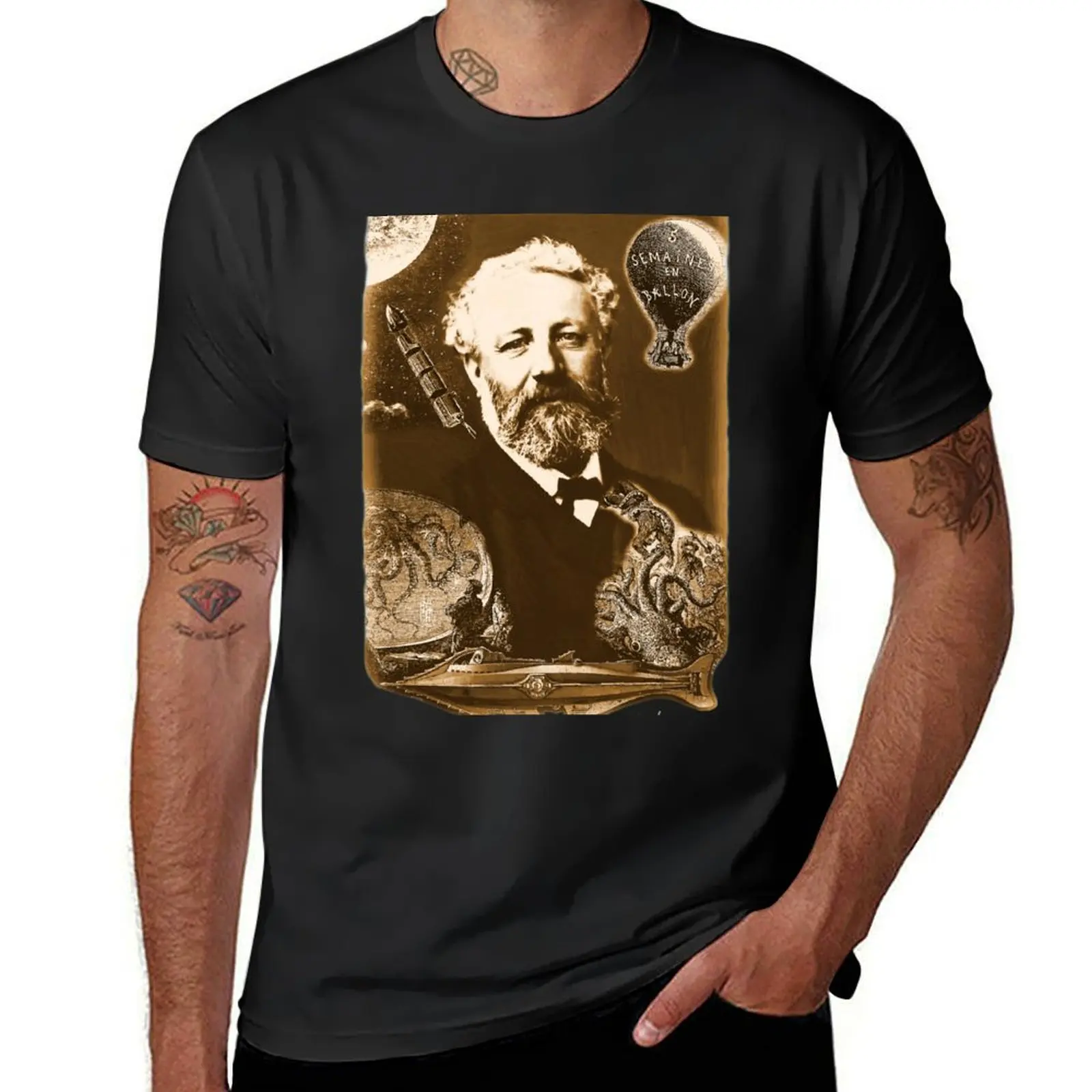 

Jules Verne Tribute T-Shirt kawaii clothes quick drying animal prinfor boys men clothes