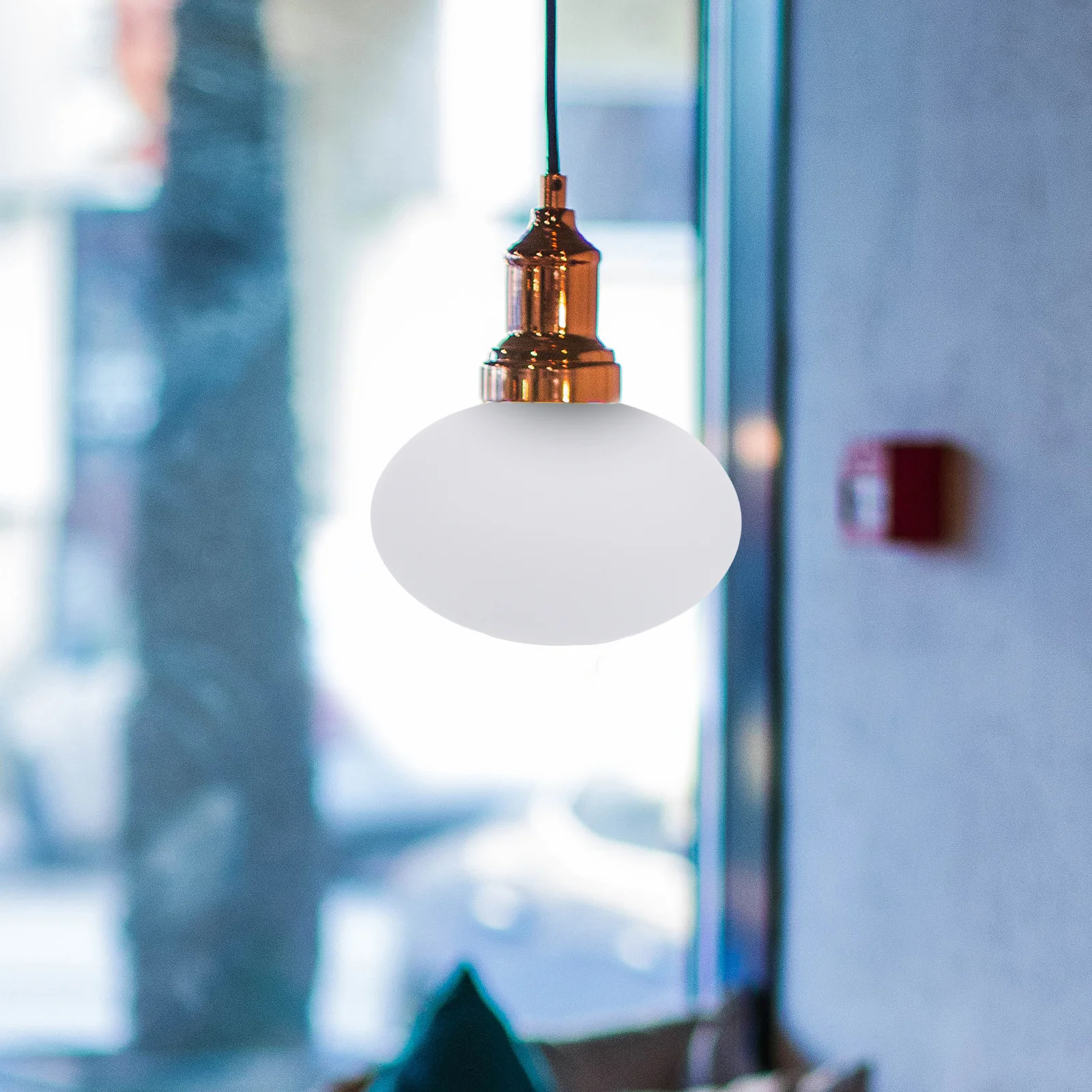 

150mm White Frosted Glass Lampshade Flat Oval Shape Contemporary Design Effortless Installation Pendant Wall Sconce