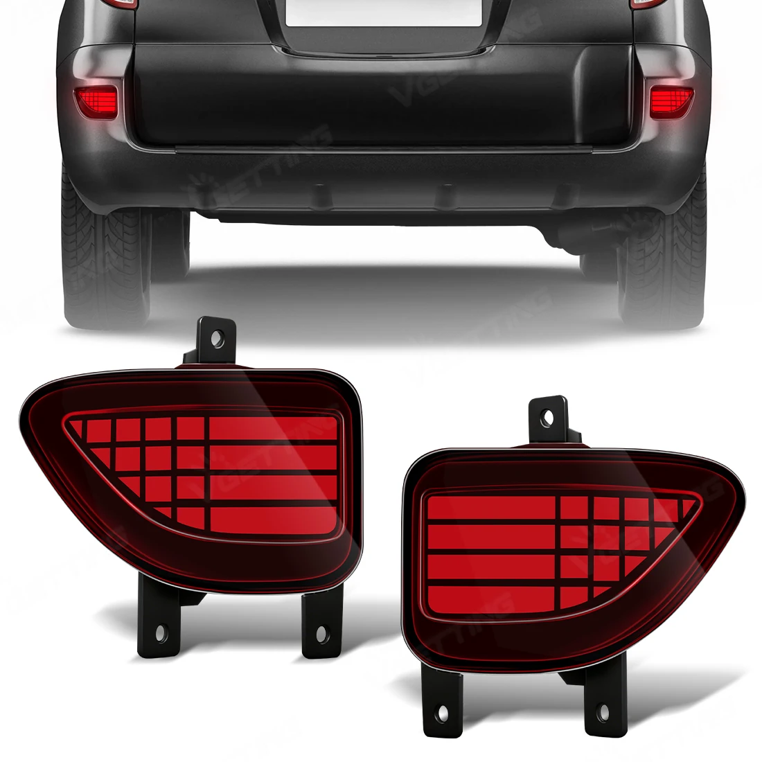 

1 Pair Rear Bumper Lights For Toyota RAV4 2005 2006 2007 2008 2009 2010 2011 2012 LED Dynamic Turn Signal Lamp Brake Reflector