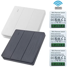 무선 스마트 스위치 빛 433Mhz RF 86 벽 패널 스위치 원격 제어 미니 릴레이 수신기 홈 Led 조명 램프 팬