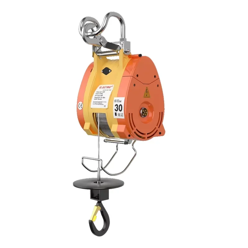 Mini Electric Wire Rope Hoist Winch Motor Load Capacity Power Metal Construction Hoist Lifting Tool