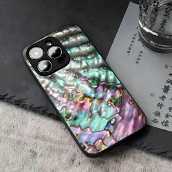 Abalone Shell Phone Case Tempered Glass For IPhone 15 14 12 13 11 Plus Pro XS Max Mini X XR 8 7 6s SE2020 Coque
