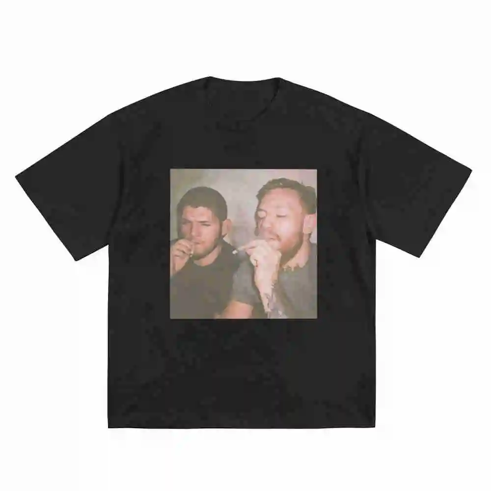 Funny Duo Khabib Conor Short Sleeve Tee 100% Cotton T-Shirt