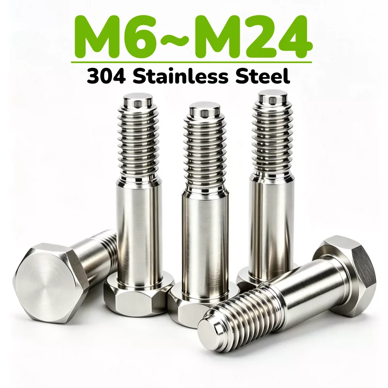 M6 M8 M10 M12 M14 M16 M24 304 Stainless Steel Hinged Bolt Outer Hex Head Shoulder Screw Bearing Bolt Plug Stuff Screws