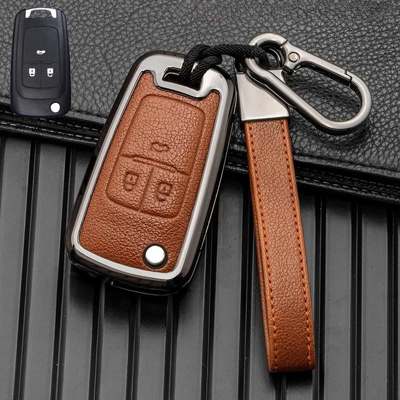 

Zinc Alloy Leather Car Key Case Cover for Chevrolet Camaro Cruze SS Sonic Spark Aveo Epica for Buick Lacrosse Encore GL8 Regal