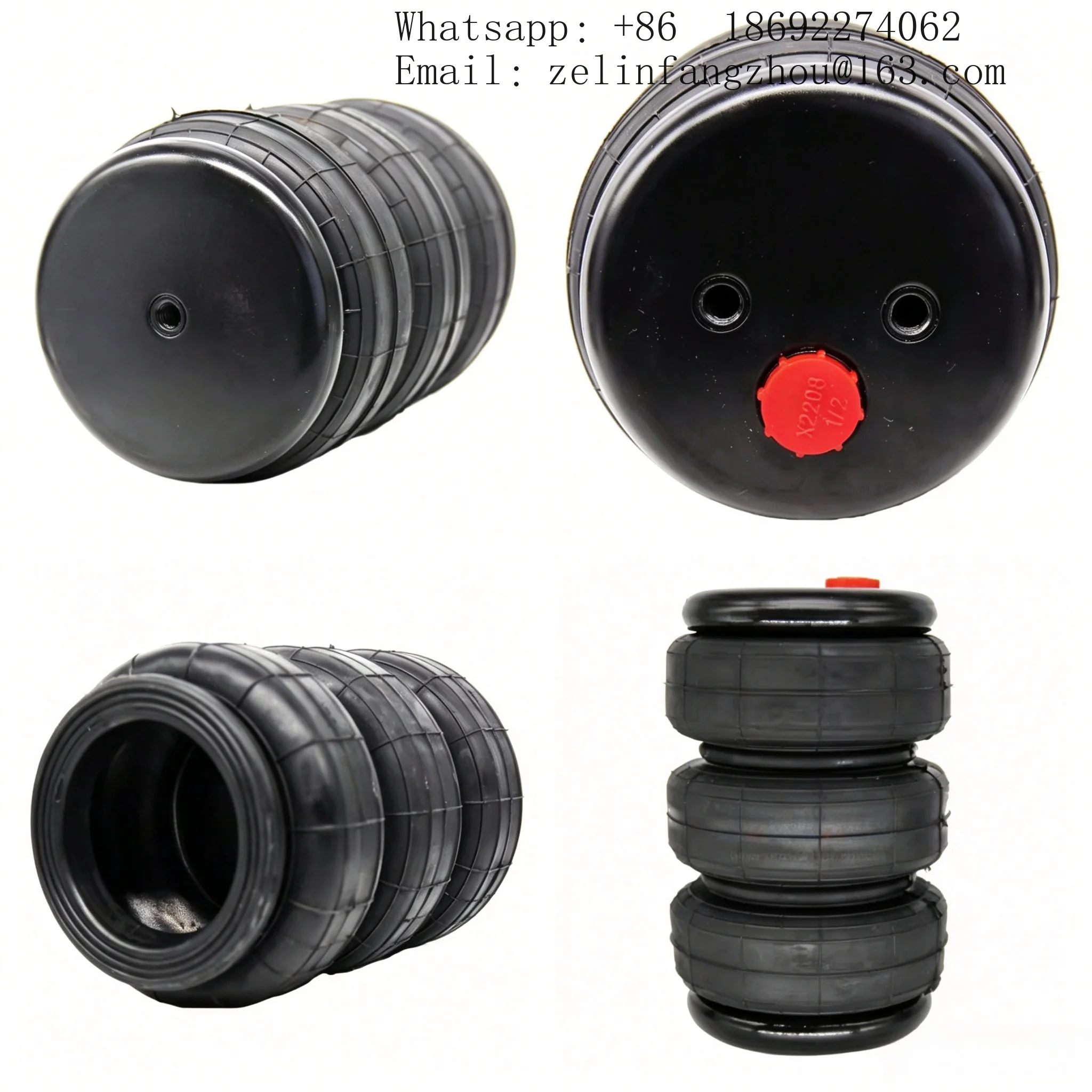 SENHO 3S2300 Universal Standard Three Convoluted Rubber Air Spring Bellows Bag for Air Suspension System Heavy Duty