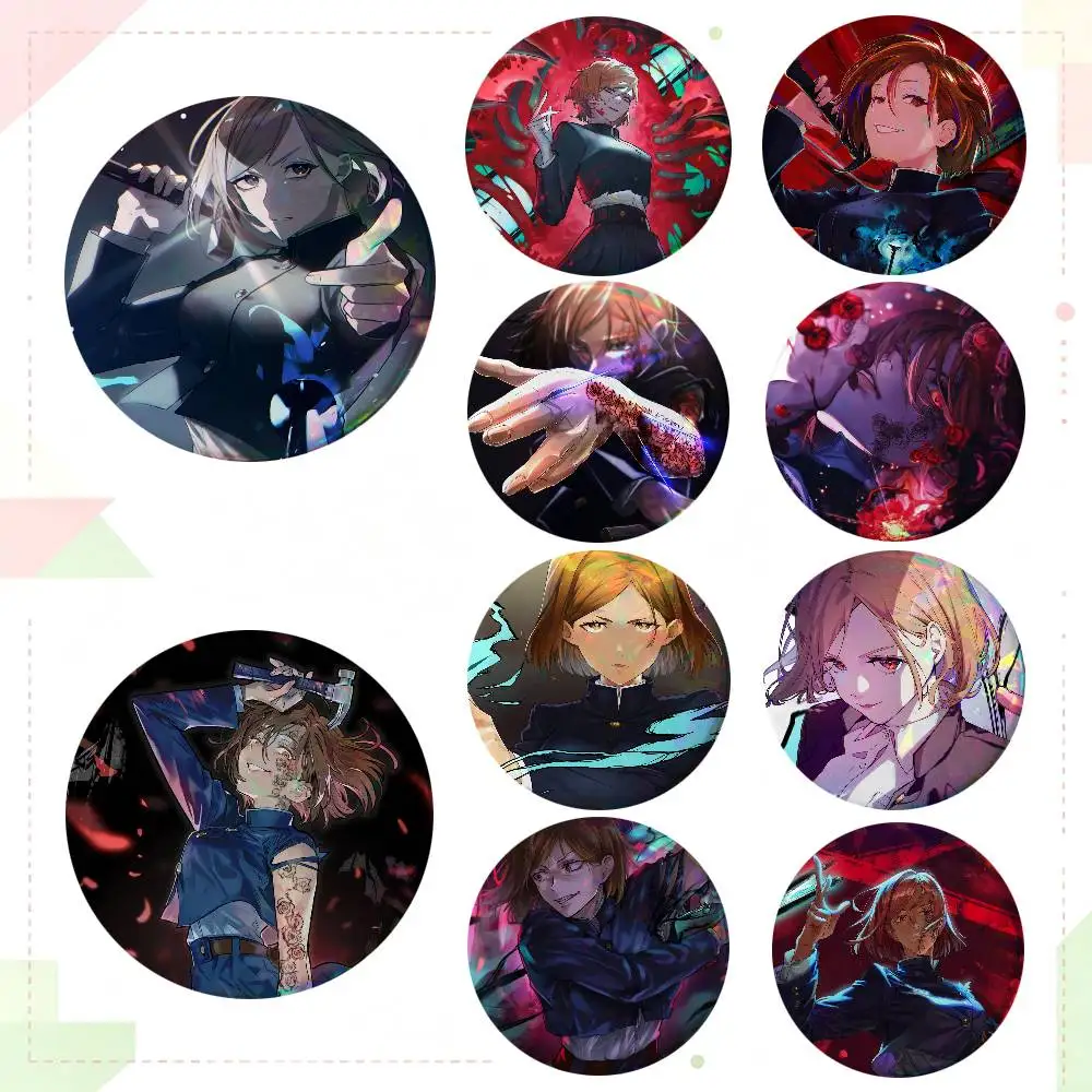Anime Jujutsu Kaisen Kugisaki Nobara Round Badges Can Be Used To Decorate Clothes And Backpack Pins