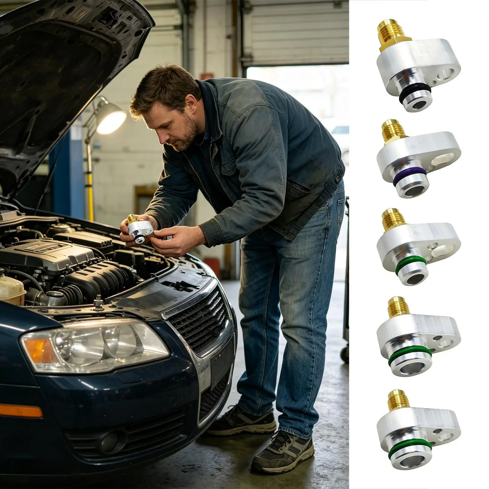 Car Air Conditioner Leak Test Plug Heavy-Duty Precise R134a Fitting Car AC Leak Detection Refrigeration Plug For Pre-Summer