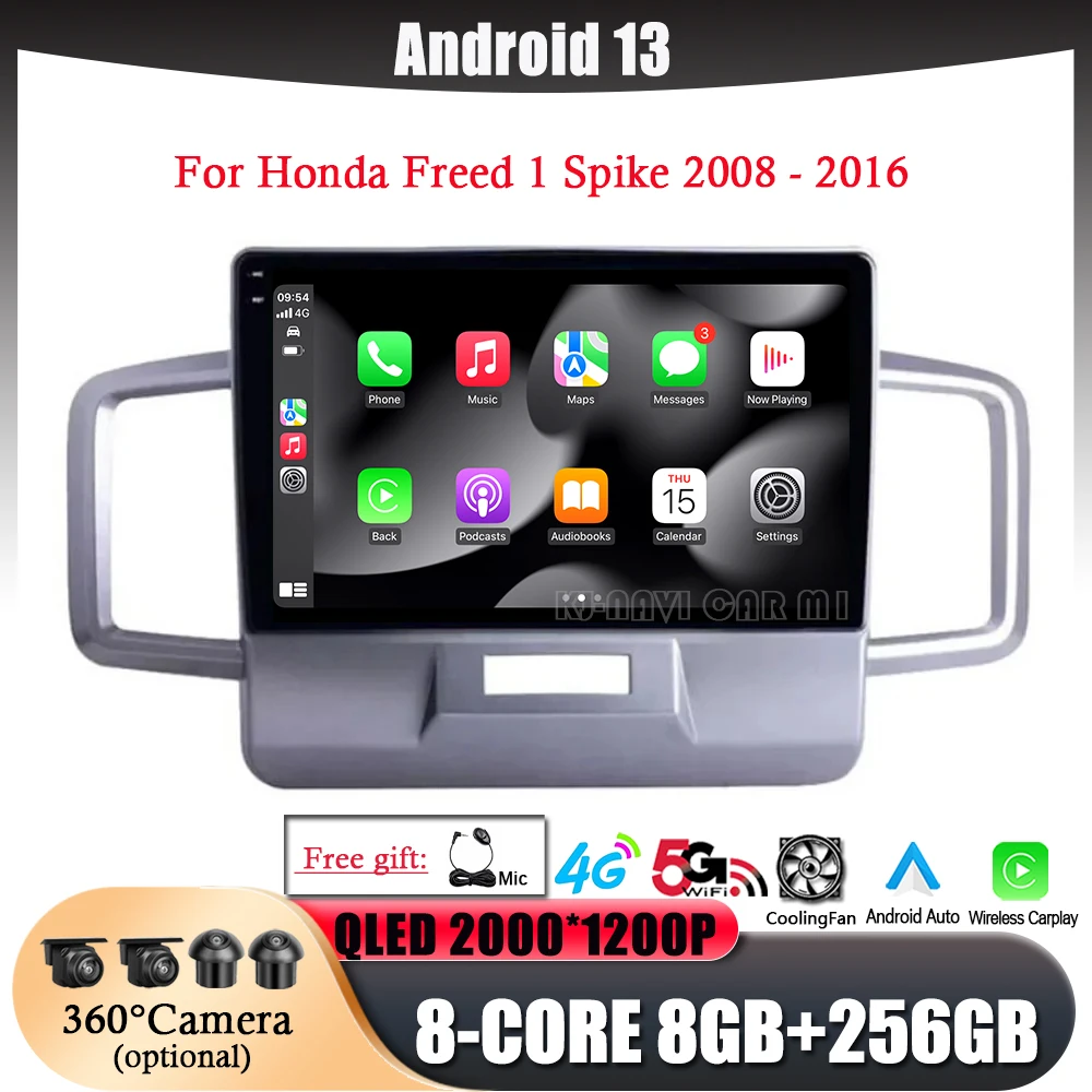 

Car Radio for Honda Freed 1 Spike 2008-2016 Android 13 Multimedia Player NO 2din Carplay Stereo WIFI GPS No DVD Head Unit Audio