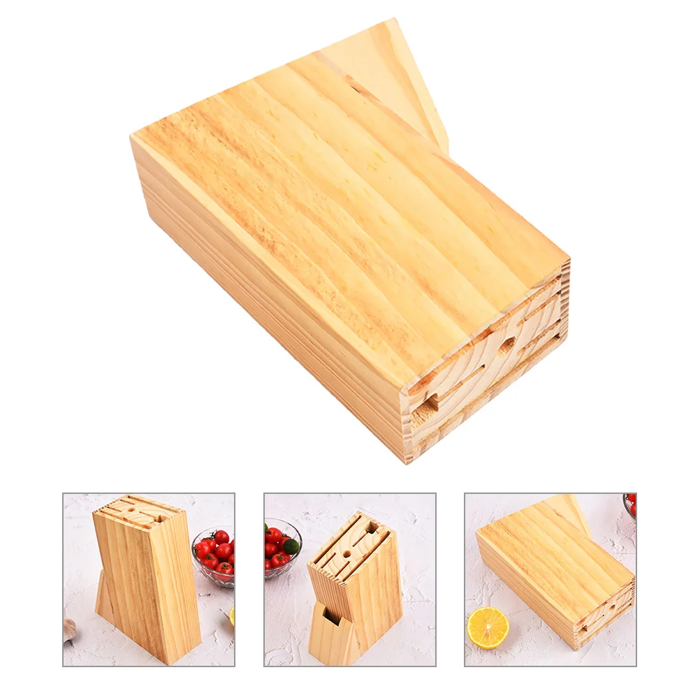

Wooden Knife Holder Restaurant Kitchen Storage Multi-functional Serving Utensils Stand Rack Base