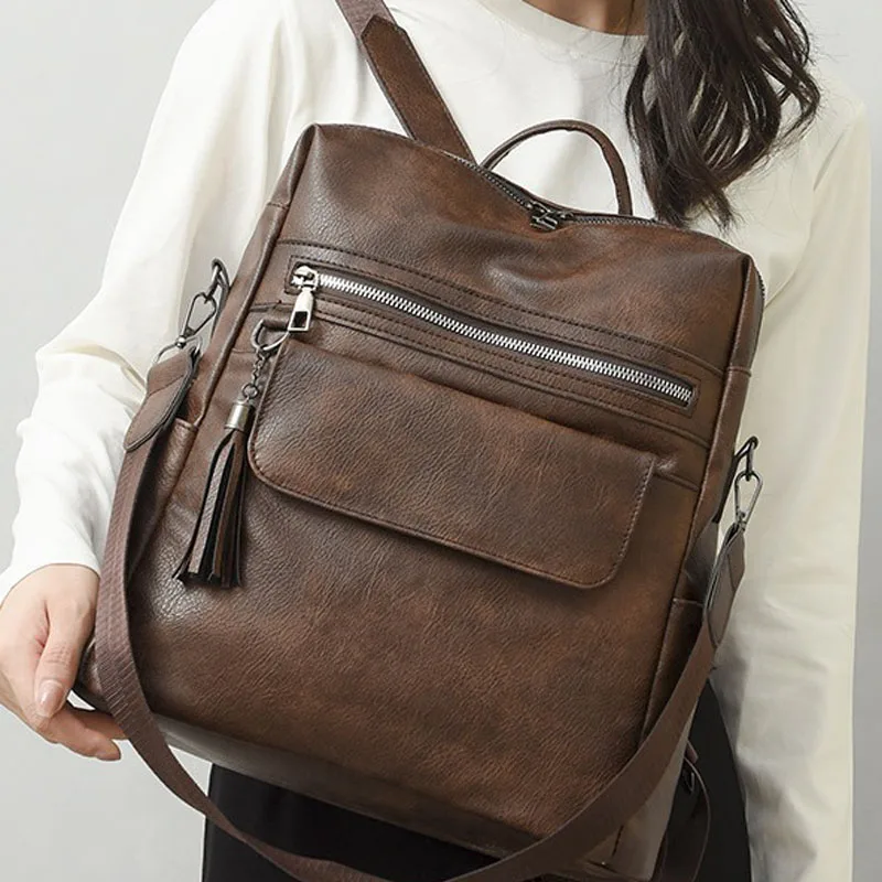 Women Anti-theft Design Backpack Casual Daypack Outdoor Female Rucksack Women Shoulder Travel Multi-function Bags Satchel