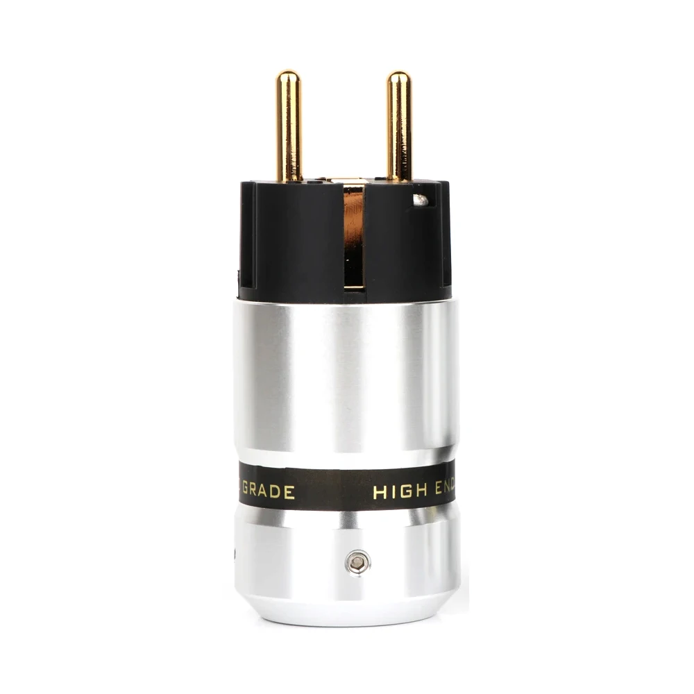 Hifi Audio Aluminum Gold Plated C7 Figure8 Schuko Power Connector IEC Female Plug Hi-end EU power cable plug adapter