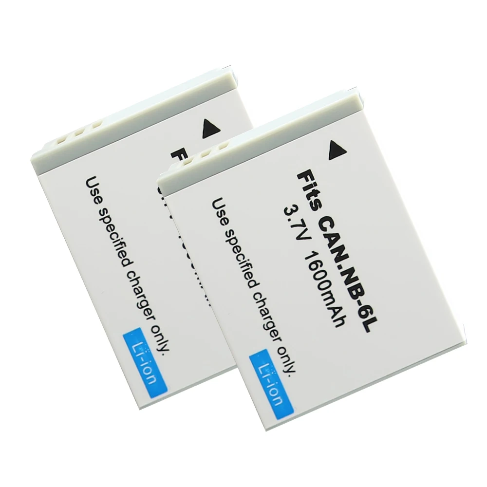 JHTC 1600mAh NB 6L NB6L Batteria per Canon Power shot Camera SX520 HS SX530 SX600 SX610 SX700 SX710 IXUS 85 95 200 210 105