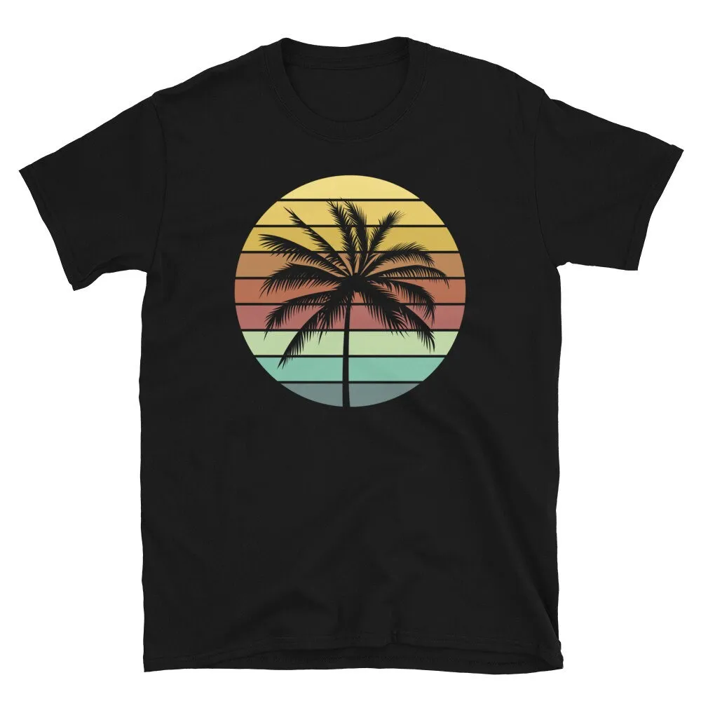 Retro Sunset Palm Tree California Summer Vibes T Shirt