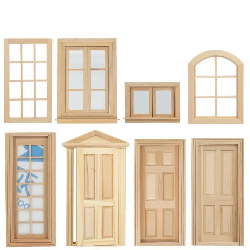 Miniature Wood Elf door Fairy Door Mini house Elf Door Accessories Pretend Play Toy For Kids Furniture Simulation Miniatures