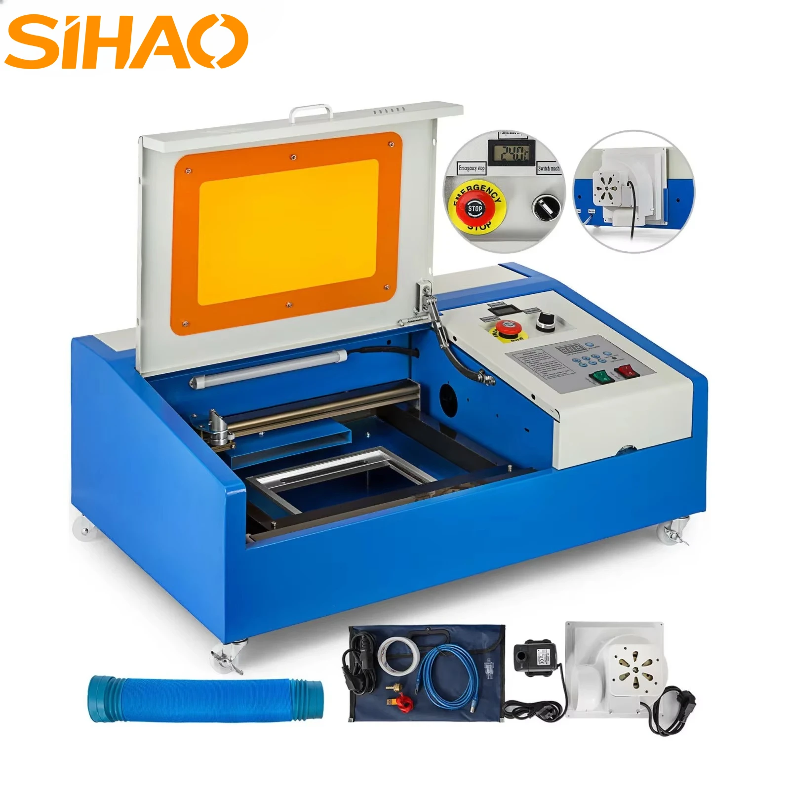 

SIHAO Laser Engraver CO2 Laser Engraving Machine 40W 30*20cm Cut Tools for Wood Leather Woodworking USB Support CorelDraw